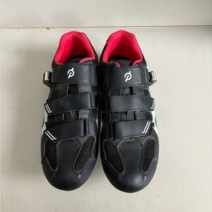 Peloton Black Cycling Shoes with red Interior
